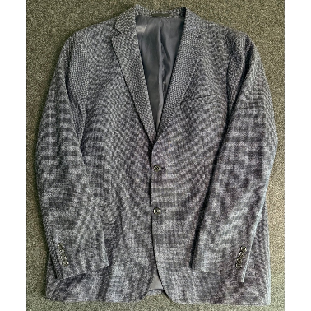 Modern Calvin Klein Mens 48L Slim Fit Wool Blend Blazer Navy Sport Coat